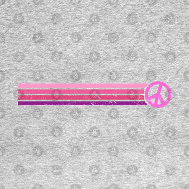 RETRO PEACE STRIPES - Pink & Purple by Jitterfly